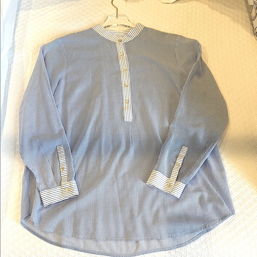 J. Jill blue and white striped top